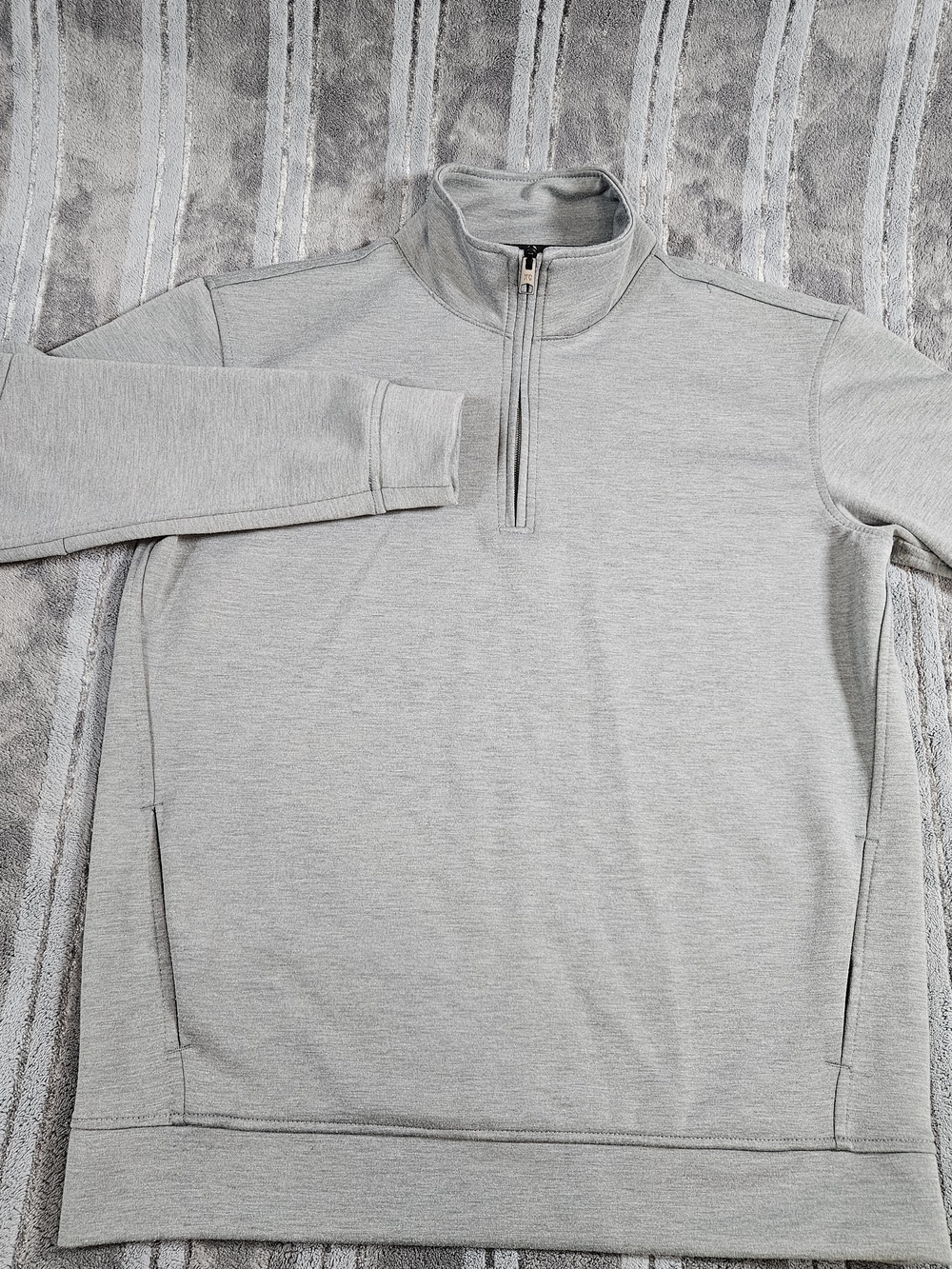 Kenneth Cole Gray Quarter Zip Performance Sweater